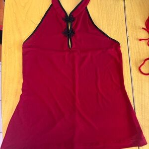 vintage 90s Y2k halter asian inspired top